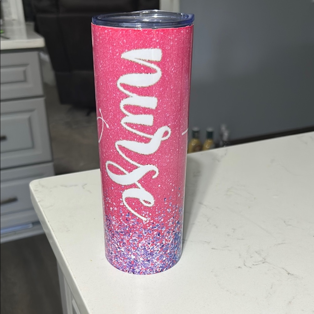 Pink Glitter Nurse Tumbler